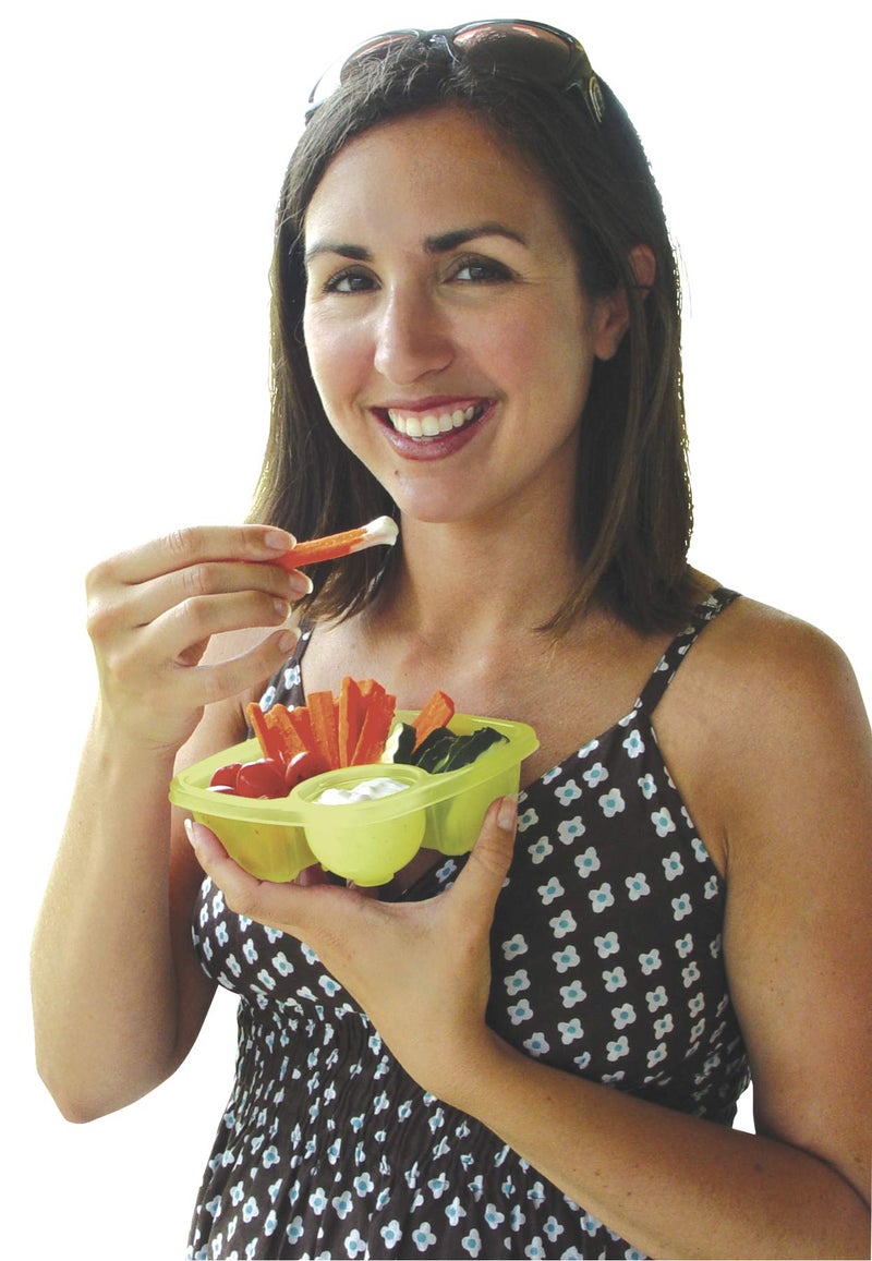 Compac Home Take A Dip 2 the Side Blue-Green Food Storage Snack Container for Lunch, Kids, Portion Control, On the Go - Image 2